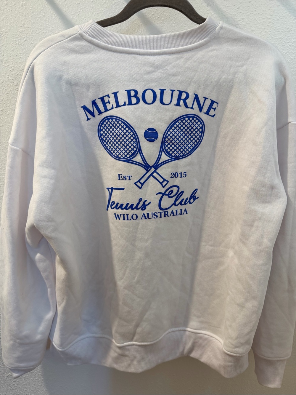 WILO THE LABEL White Crewneck Sweatshirt - Tennis Club Embroidered - Picture 2 of 3